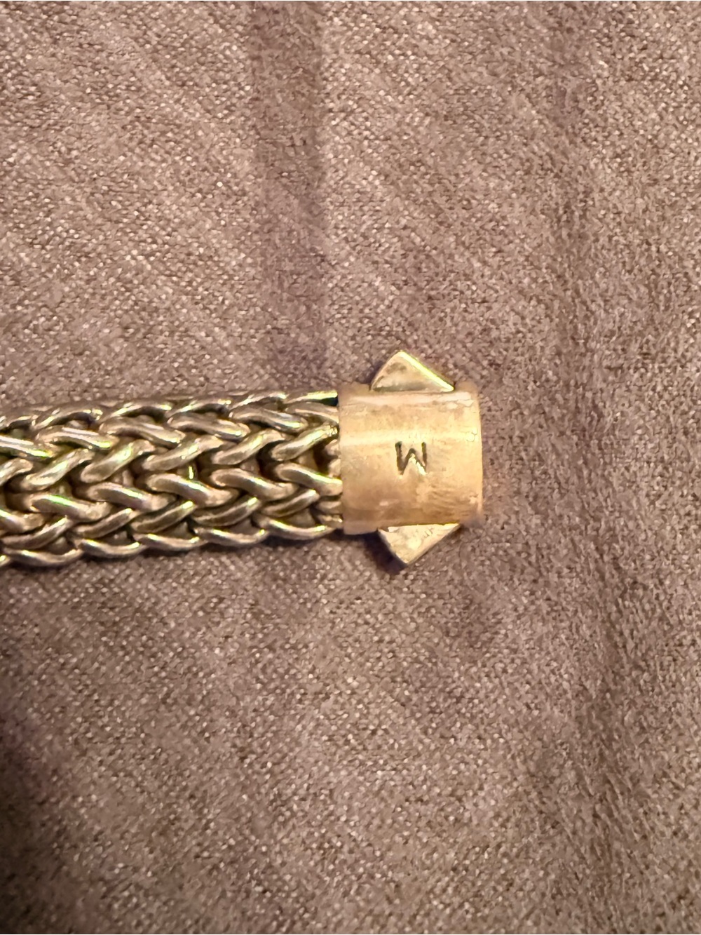 John Hardy Handwoven Silver-Tone Braided Bracelet with Decorative Barrel Clasp - Picture 5 of 7